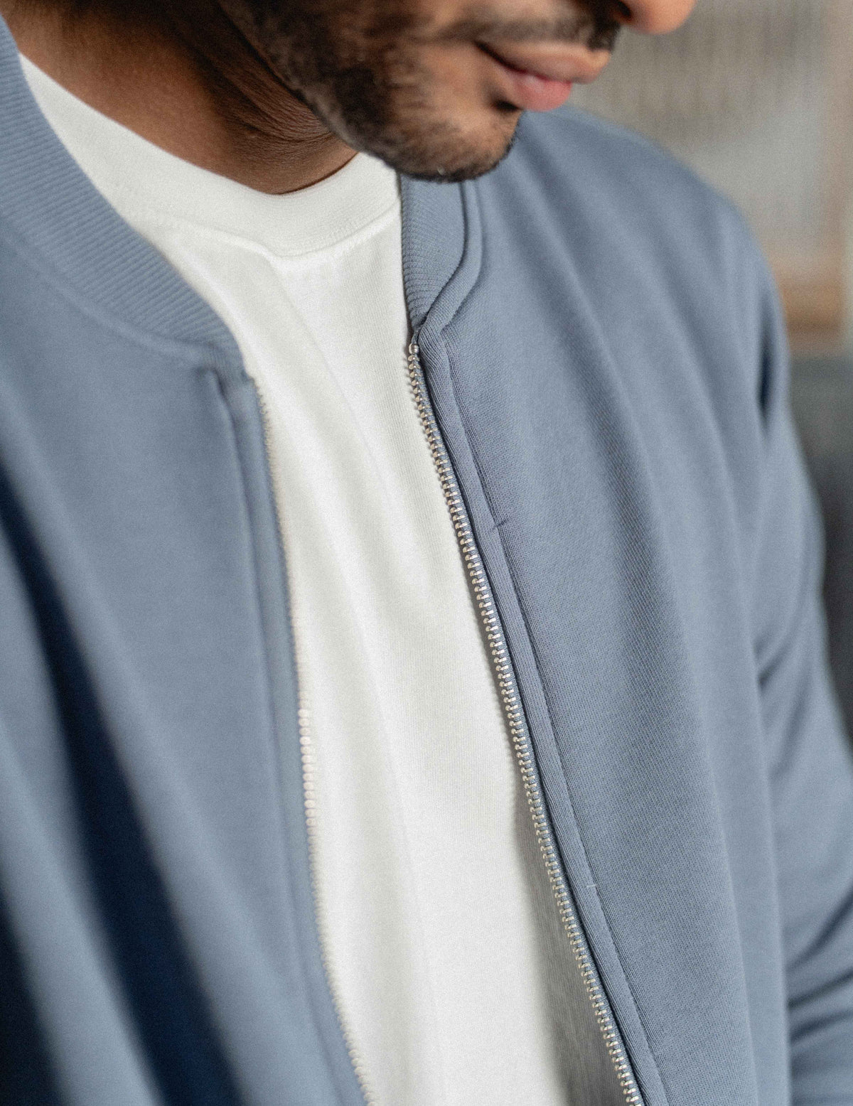 Everyday Zip Jacket - Washed Blue