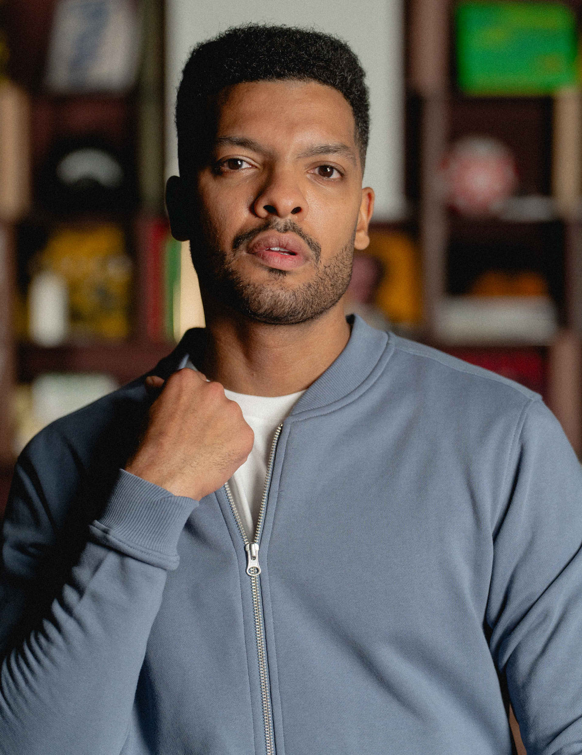 Everyday Zip Jacket - Washed Blue