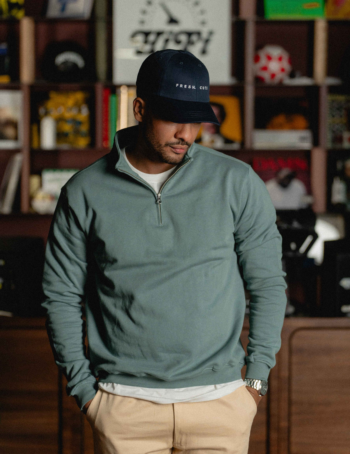 1/4 Zip - Washed Teal
