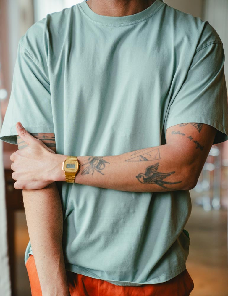 Fresh Vintage Heavyweight Washed Tee - Green