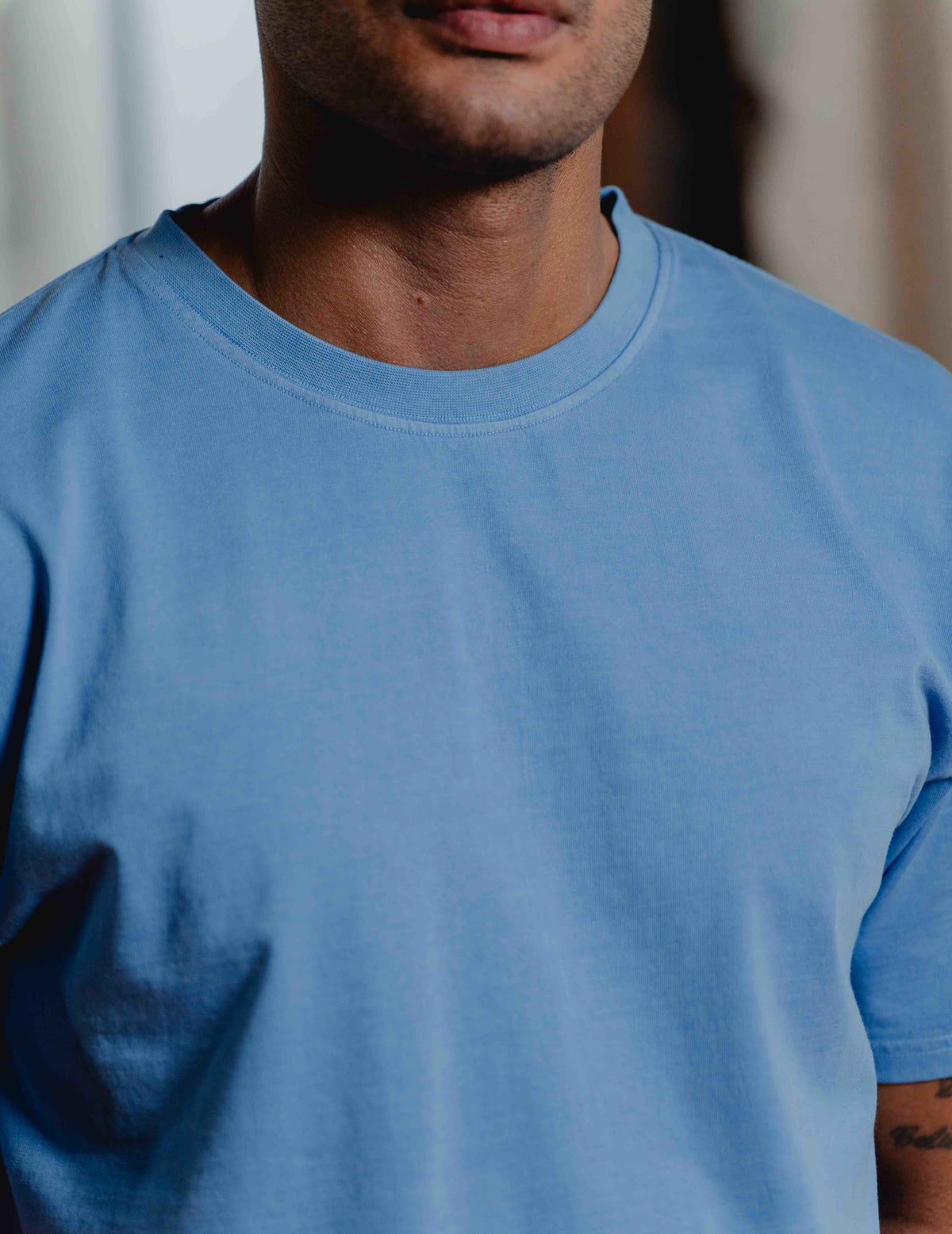 Fresh Vintage Heavyweight Washed Tee - Light Blue