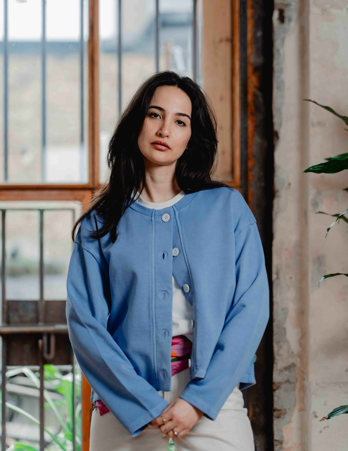 Button Up Crew - Washed Blue