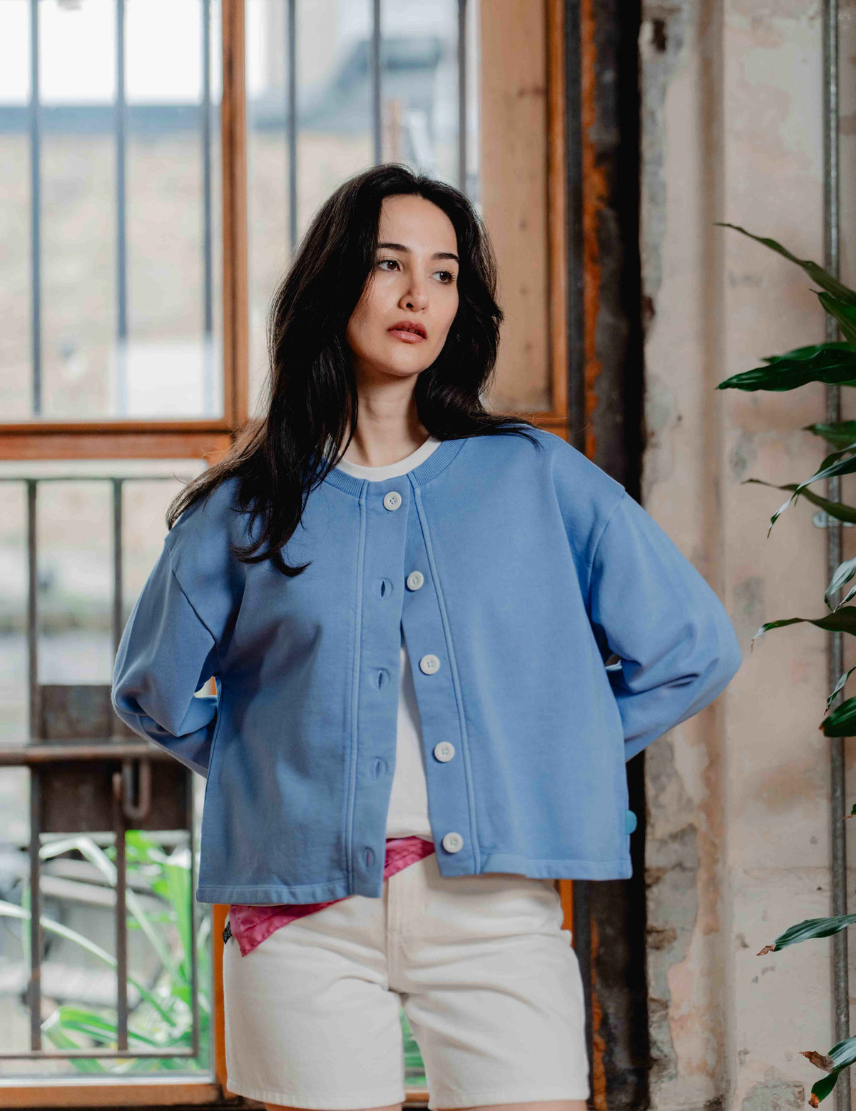 Button Up Crew - Washed Blue