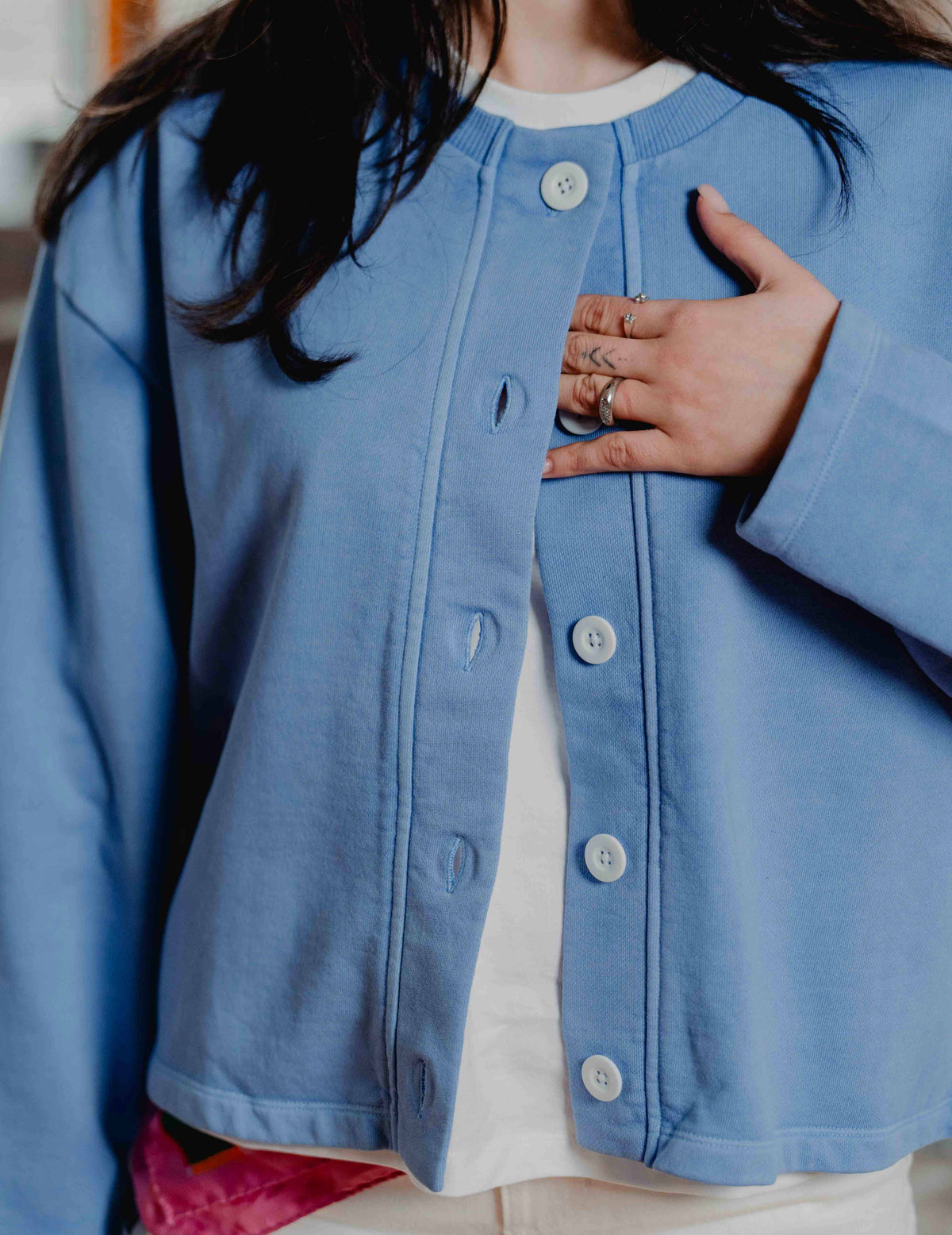 Button Up Crew - Washed Blue
