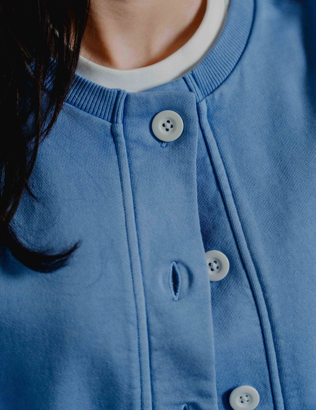 Button Up Crew - Washed Blue