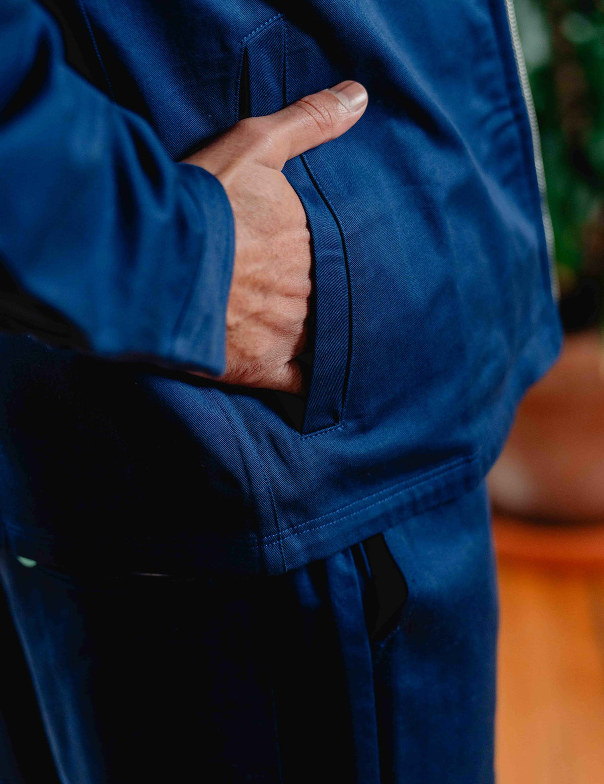 Herringbone Jacket - Navy