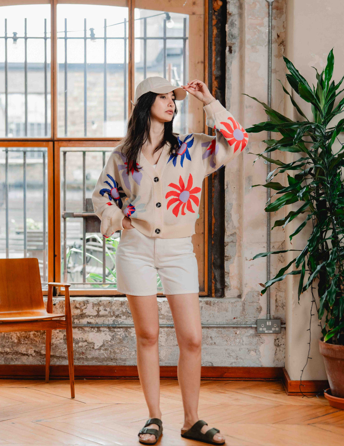 Fresh Summer Knit Cardigan - Flower Swirl