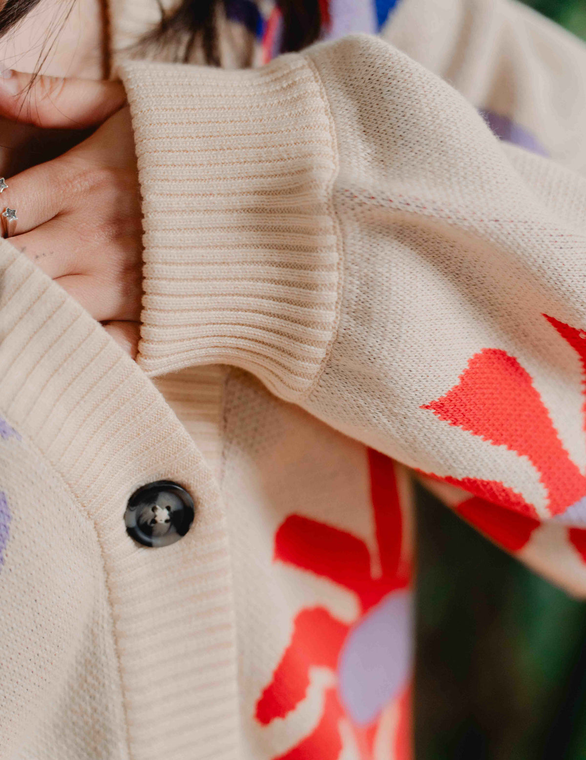 Fresh Summer Knit Cardigan - Flower Swirl