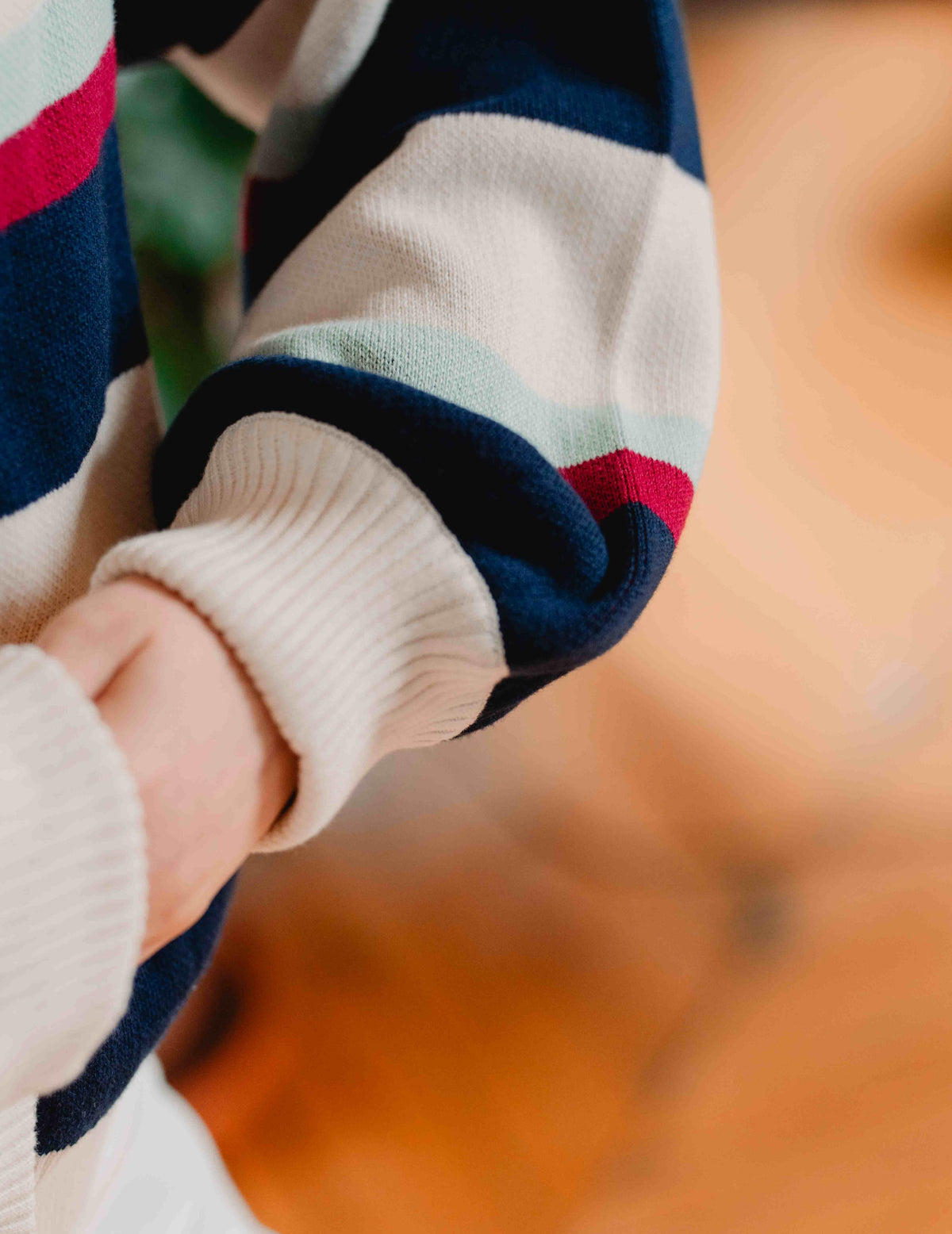 Fresh Summer Knit Cardigan - Navy Stripe