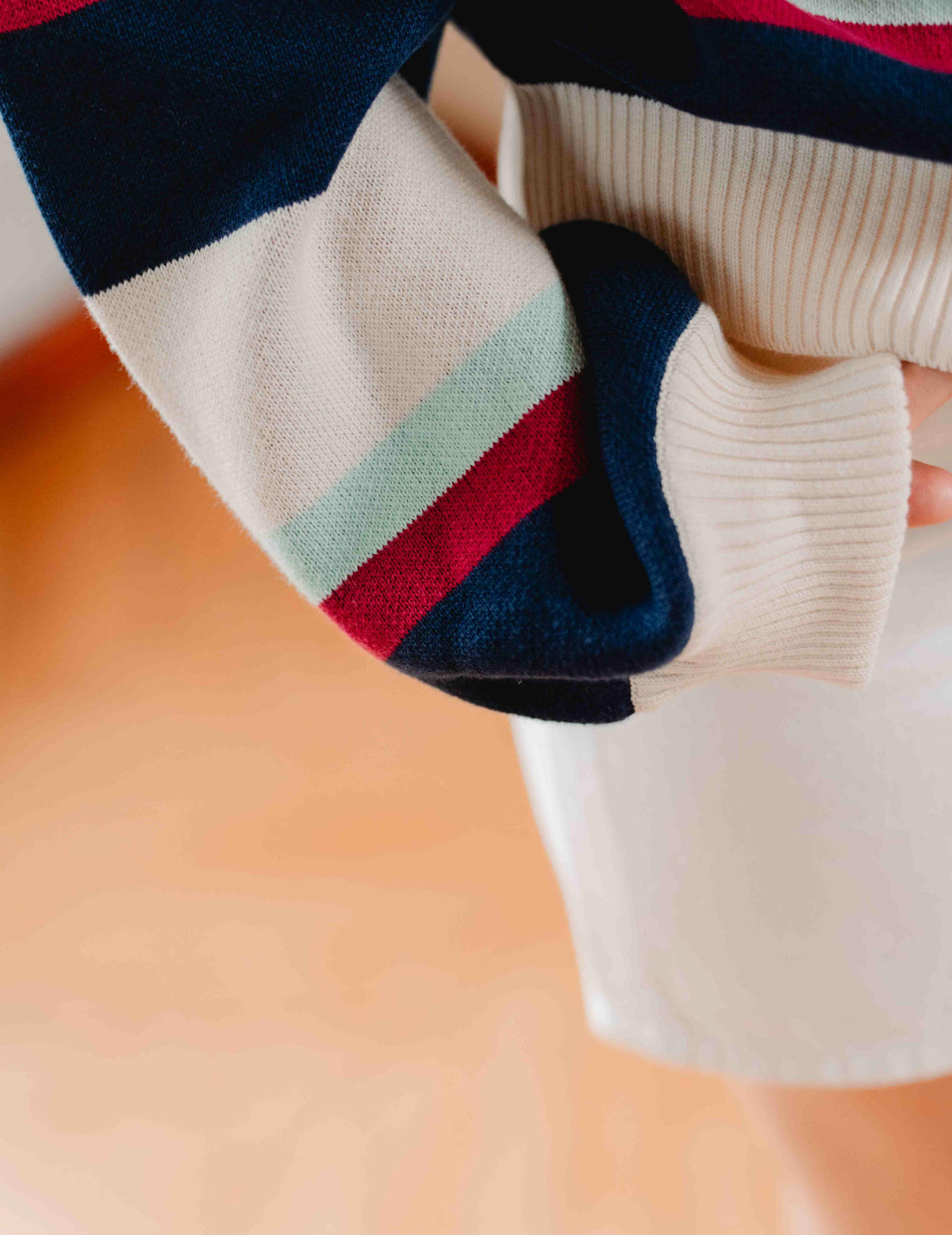 Fresh Summer Knit Cardigan - Navy Stripe