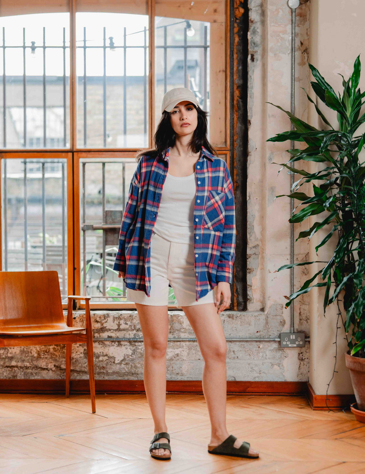 Womens Flannel Check Shirt - Blue