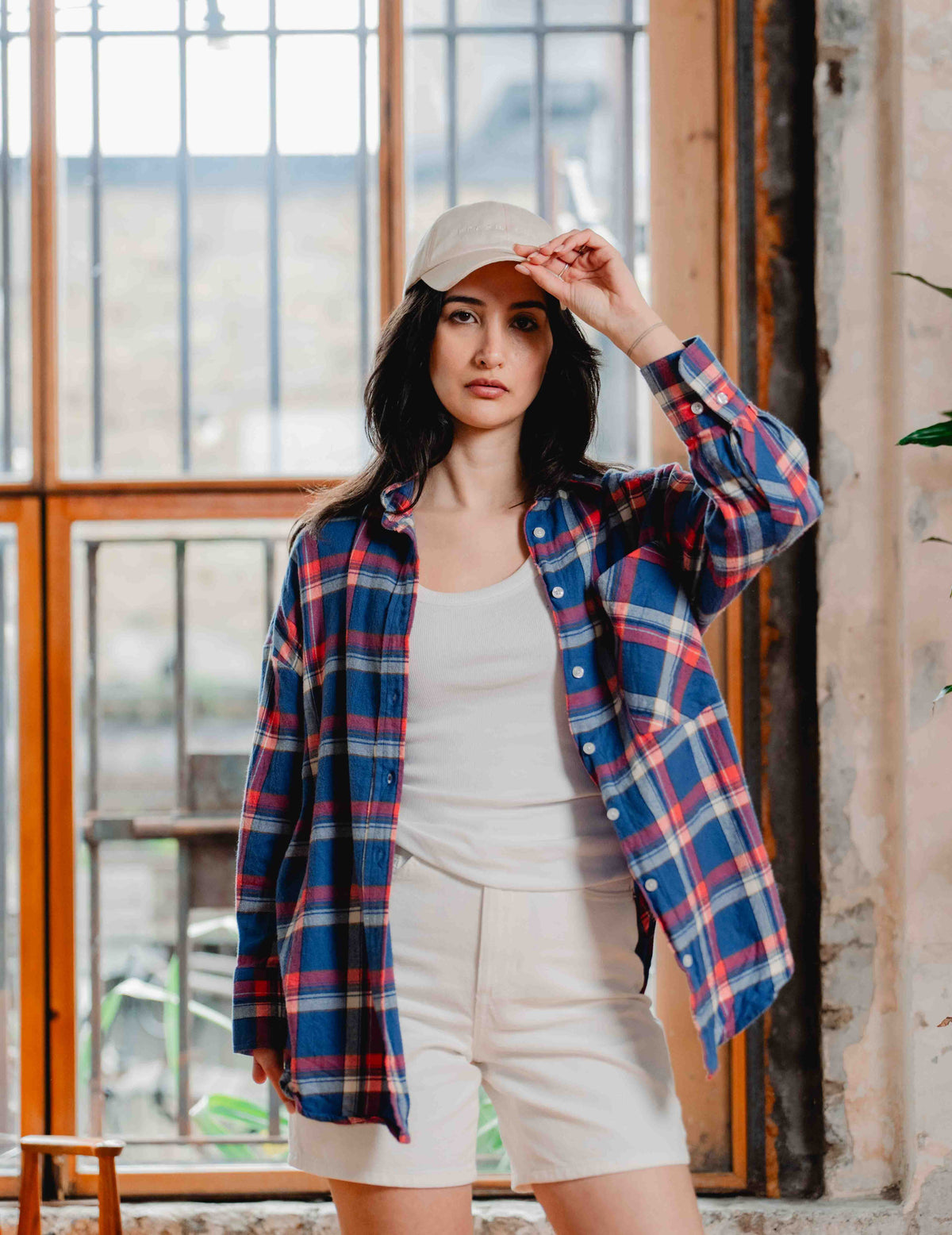 Womens Flannel Check Shirt - Blue