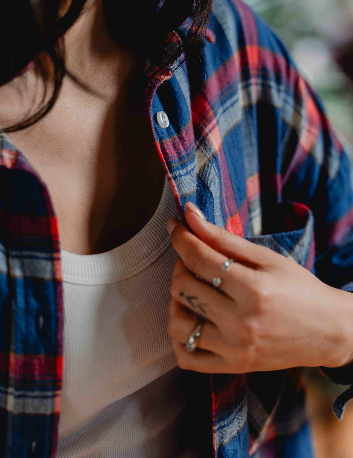 Womens Flannel Check Shirt - Blue