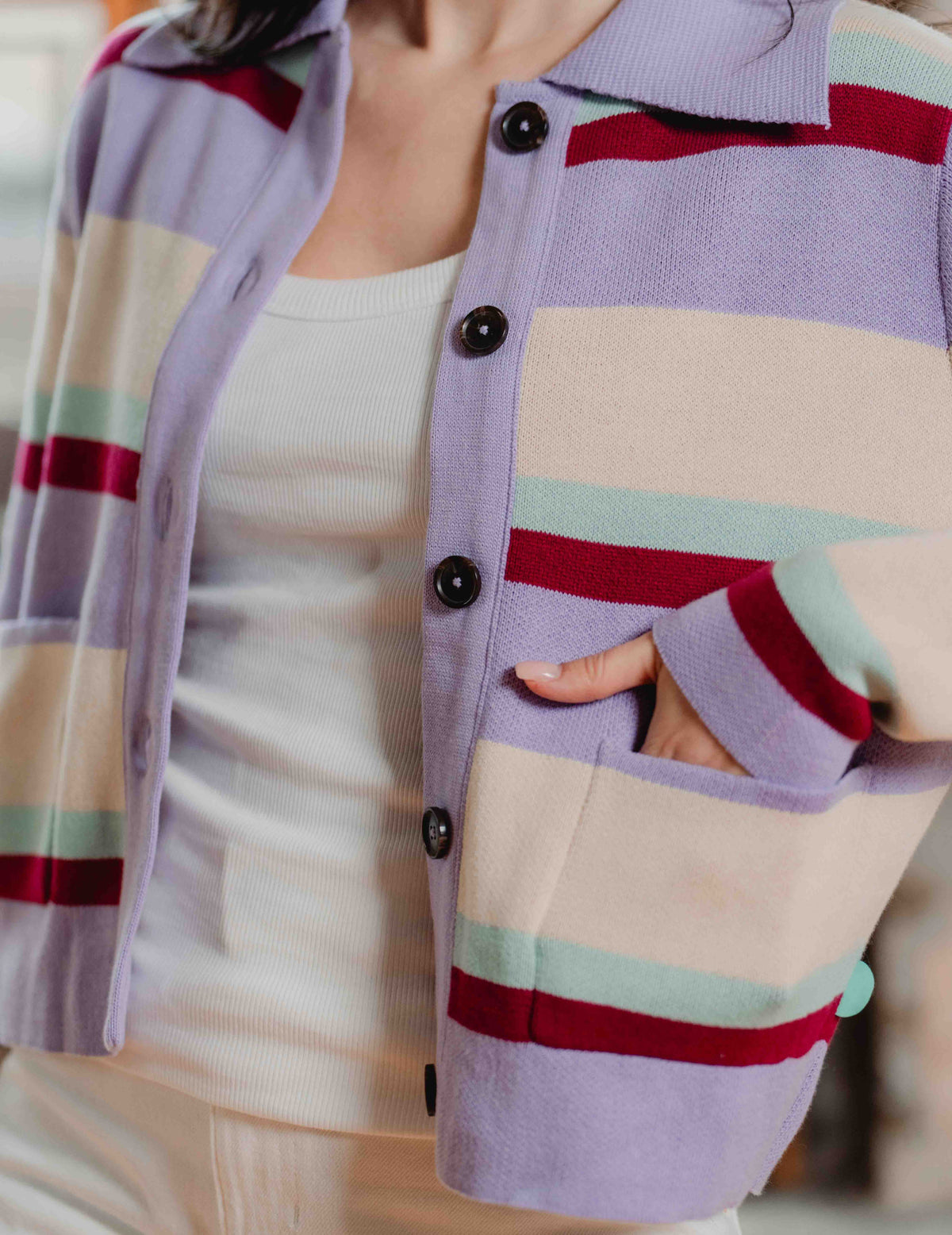 Anna Knit Cardigan - Stripe