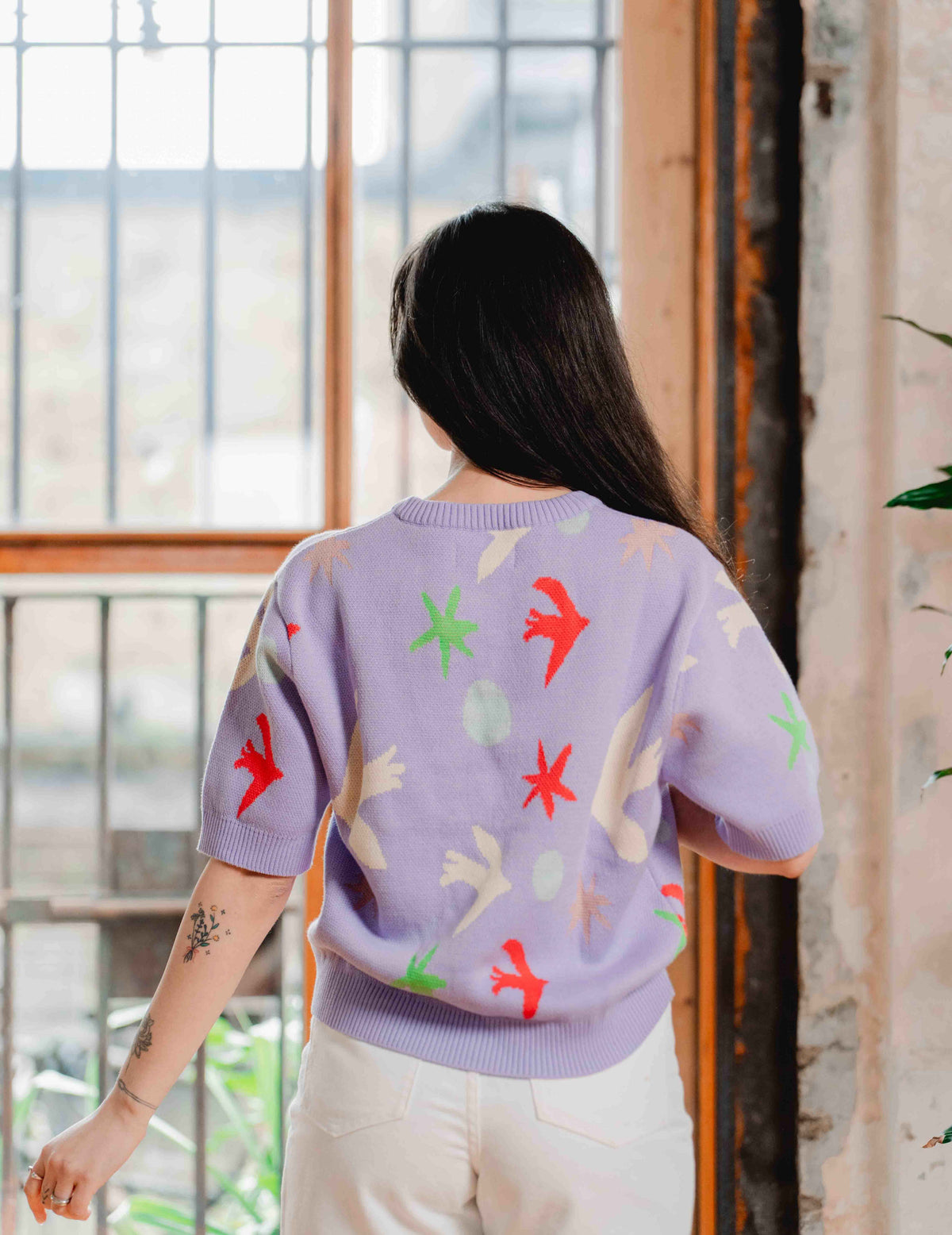 Fresh Summer Knit Tee - Bird