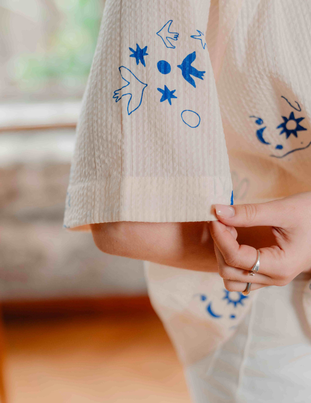 Seersucker Poppy Blouse - Jasmine
