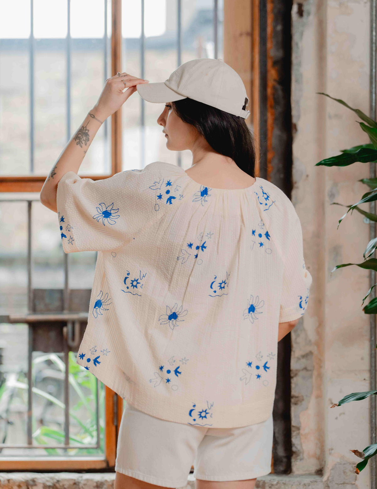 Seersucker Poppy Blouse - Jasmine
