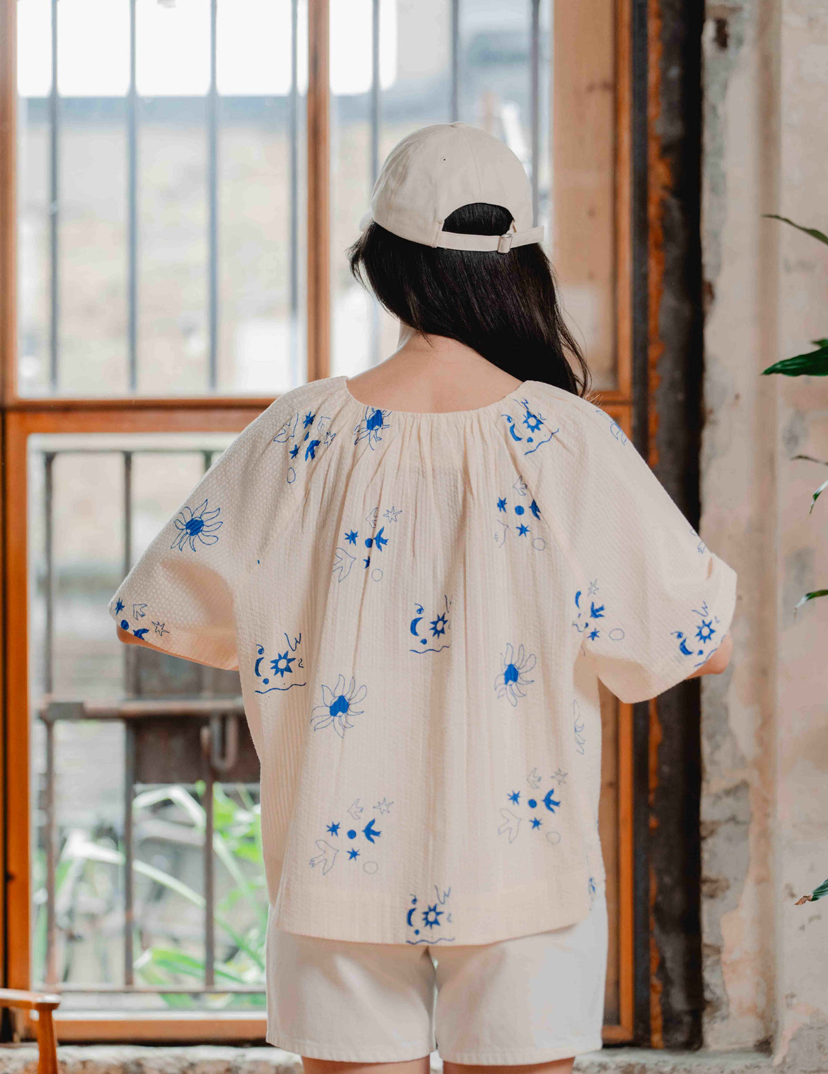 Seersucker Poppy Blouse - Jasmine