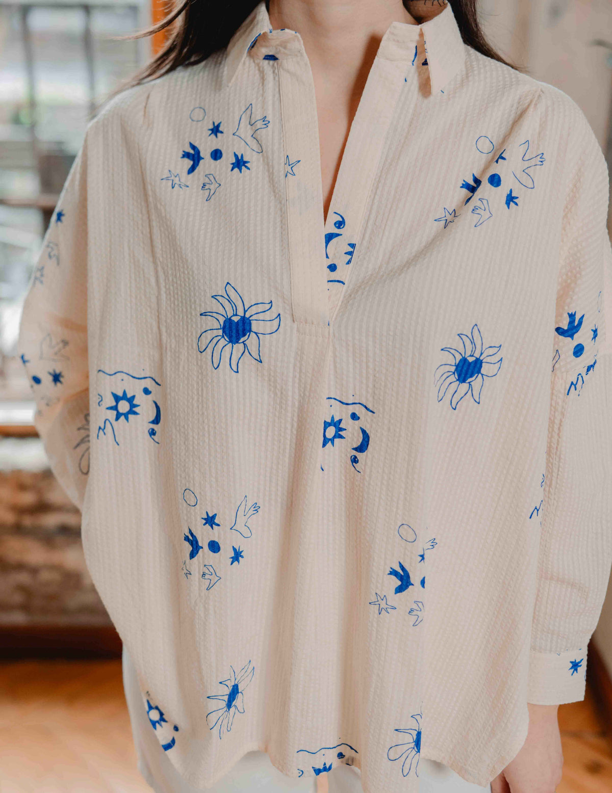 Seersucker Jamie Shirt - Jasmine