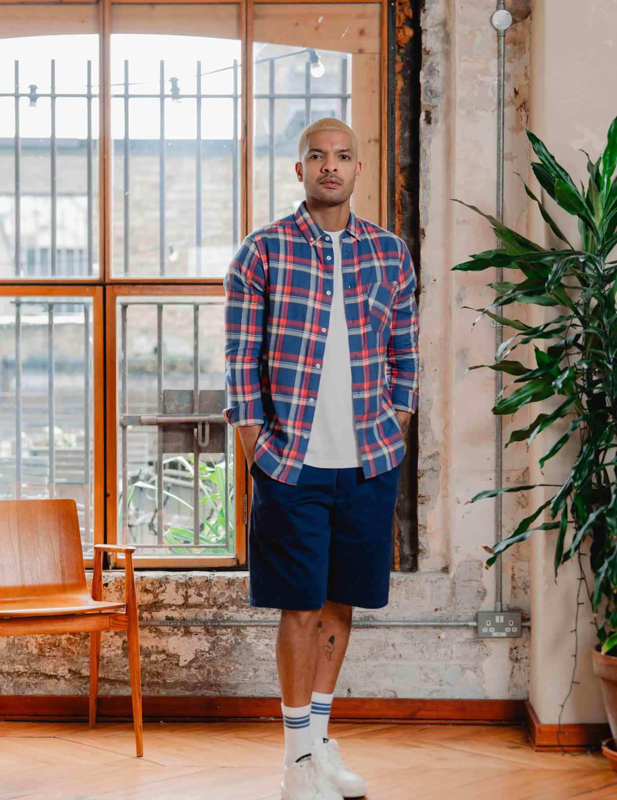 FC Flannel Check Shirt - Navy