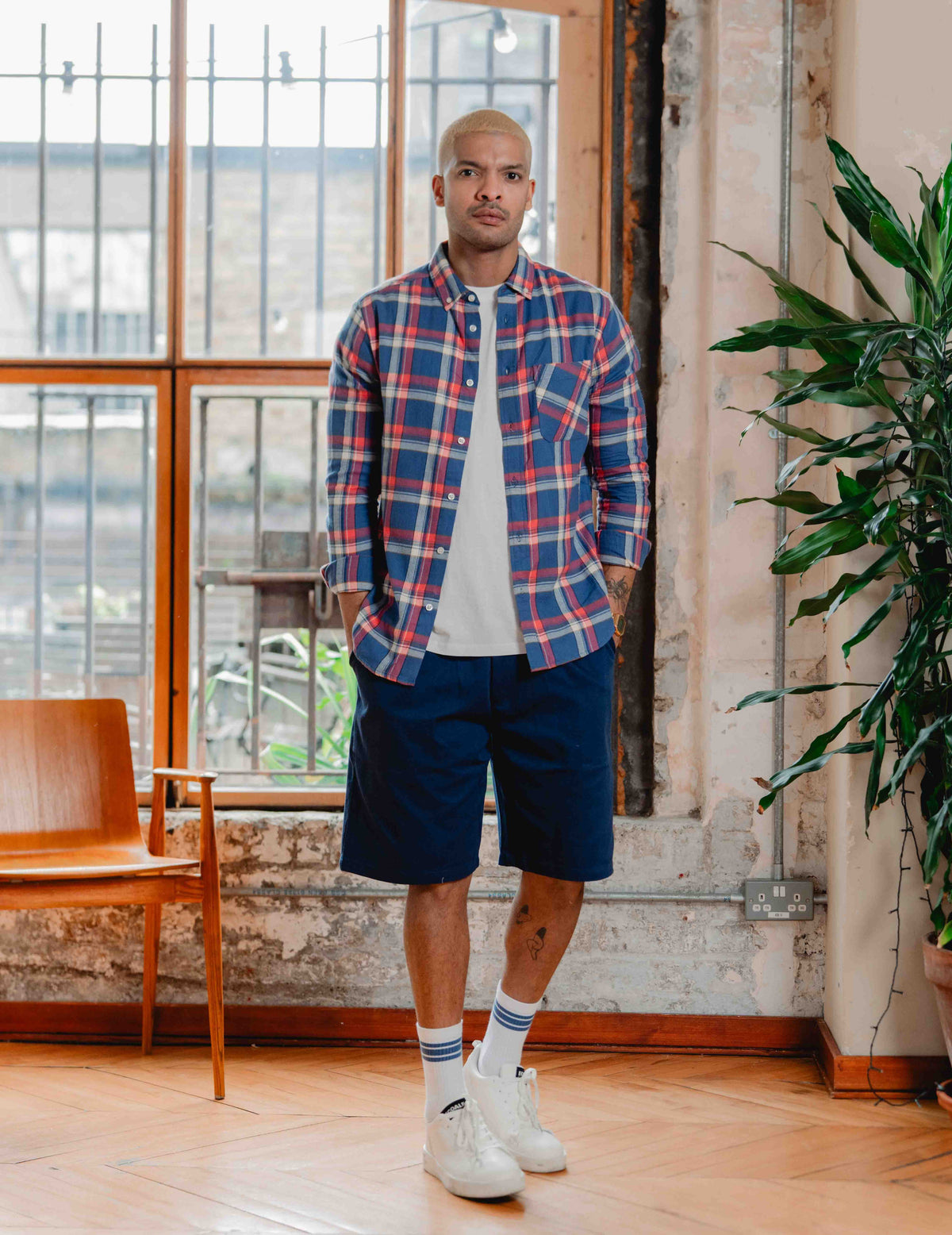 FC Flannel Check Shirt - Navy