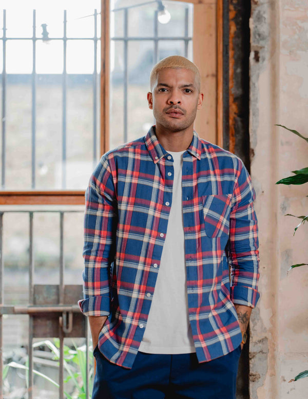 FC Flannel Check Shirt - Navy