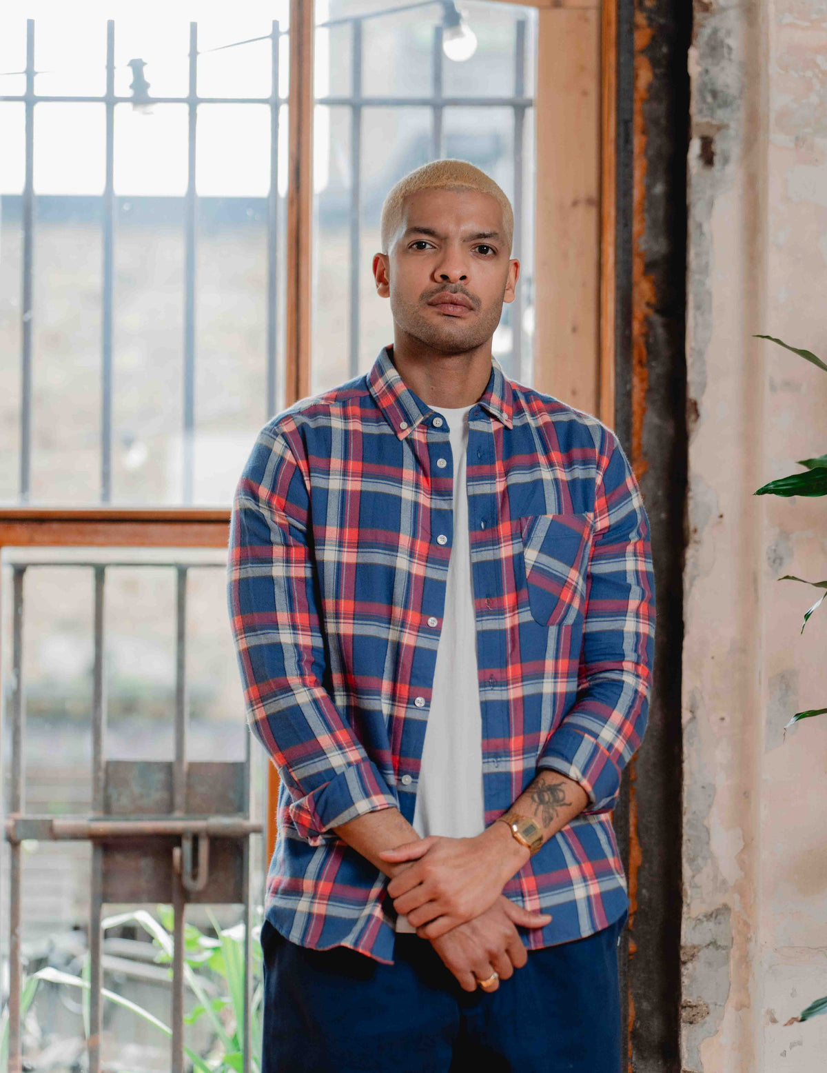 FC Flannel Check Shirt - Navy