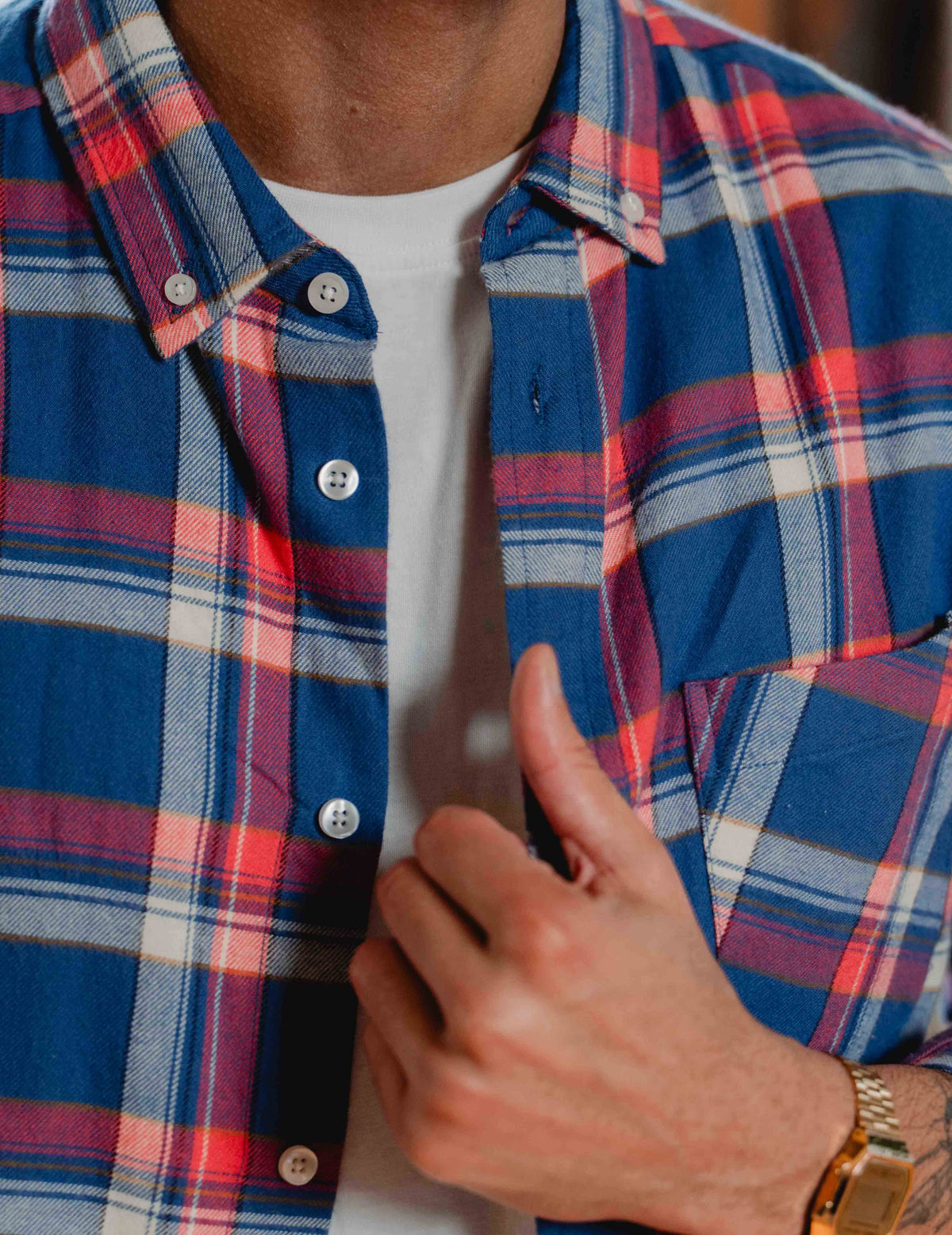 FC Flannel Check Shirt - Navy