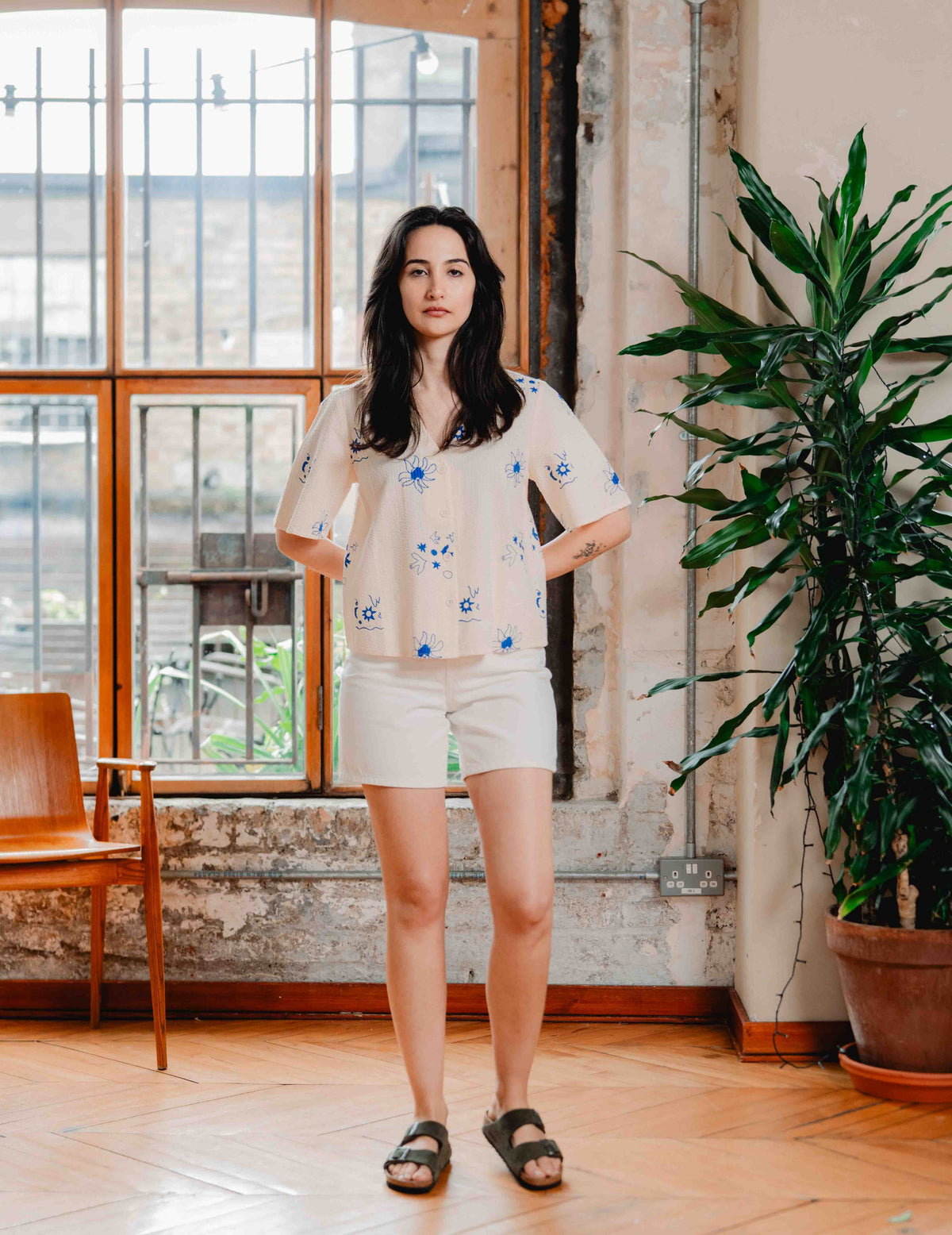 Seersucker Lay Blouse - Jasmine