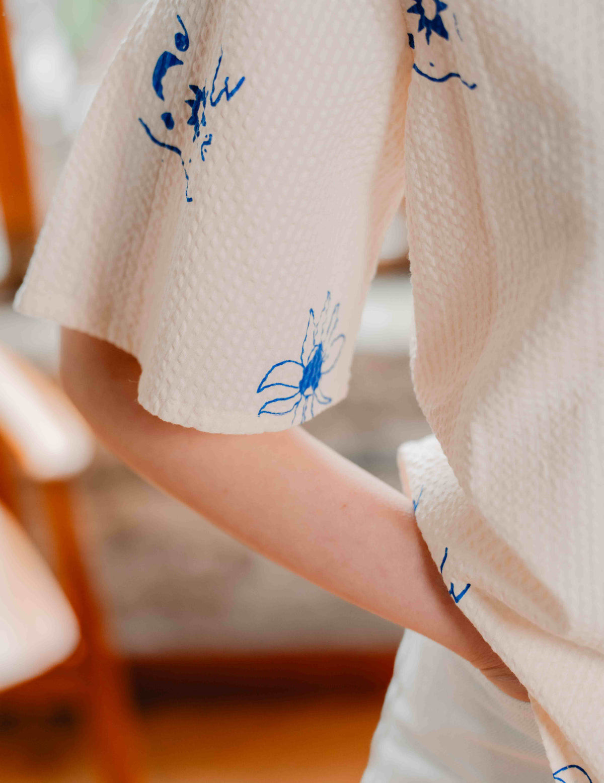 Seersucker Lay Blouse - Jasmine