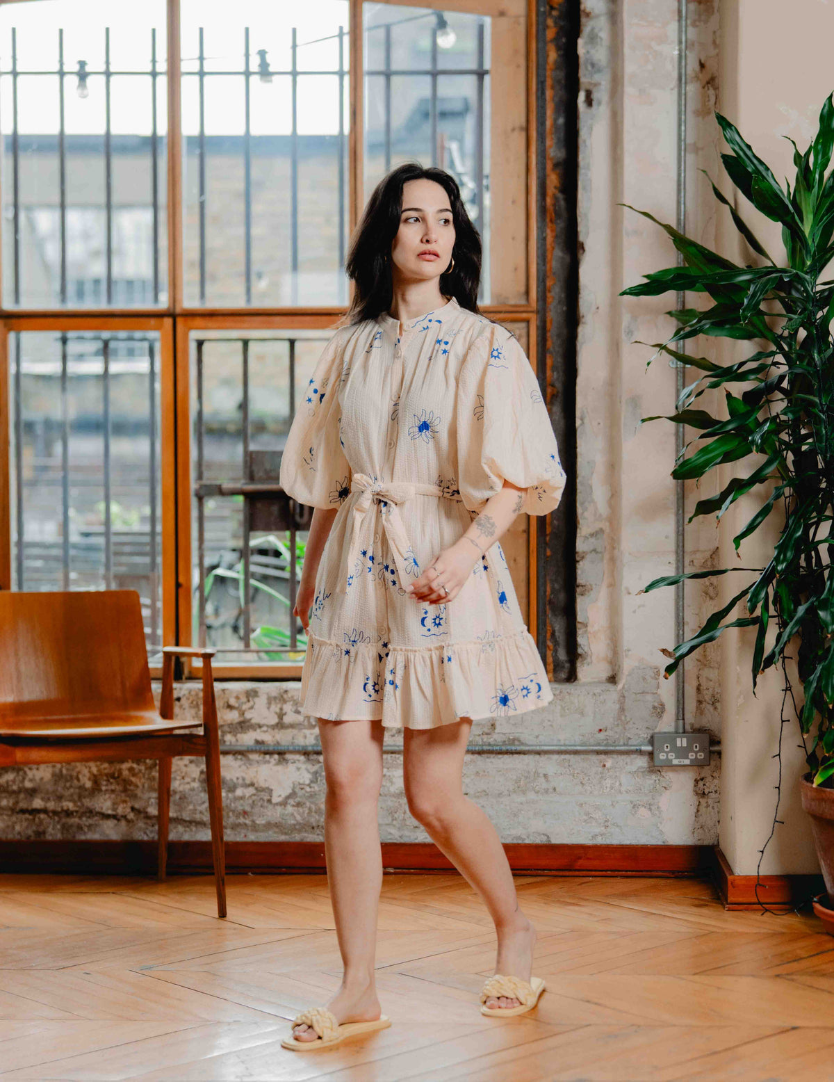 Indi Seersucker Short Dress - Jasmine