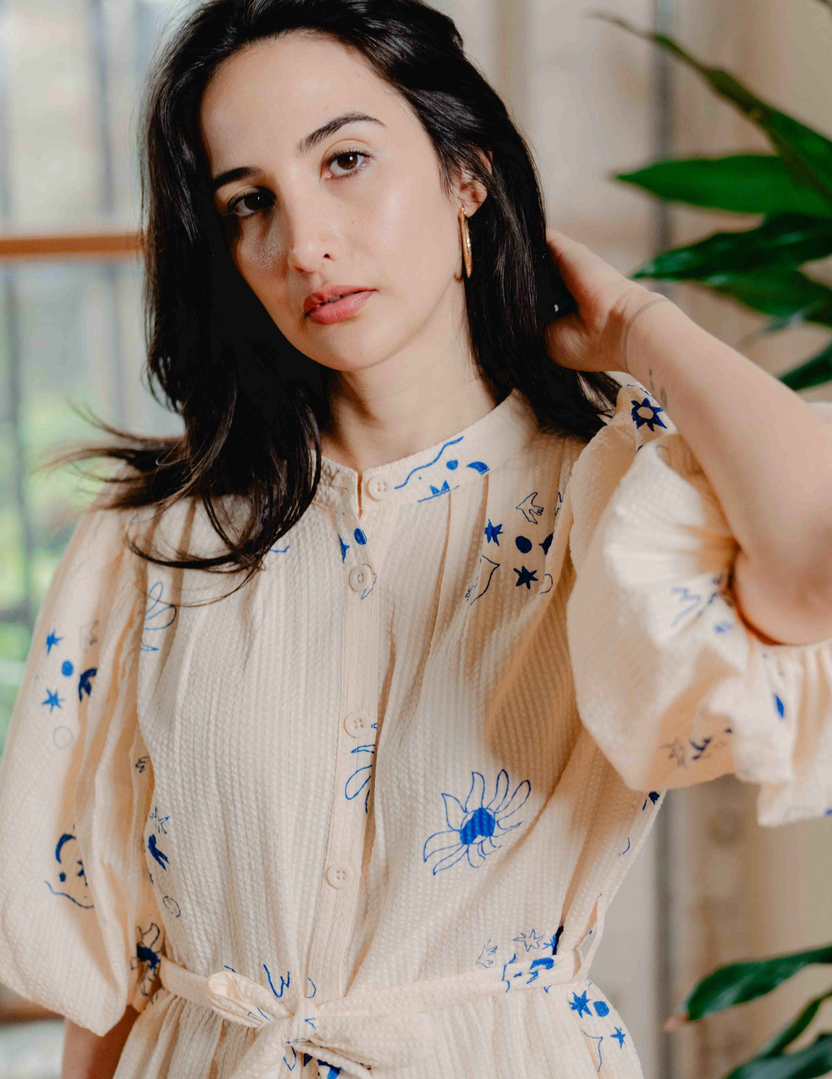 Indi Seersucker Short Dress - Jasmine